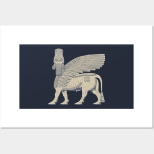 Lamassu Winged Bull Front Posters and Art